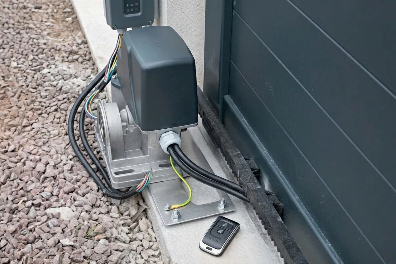 Motorisation portail, garage et volets à Cholet — après (chantier 6)