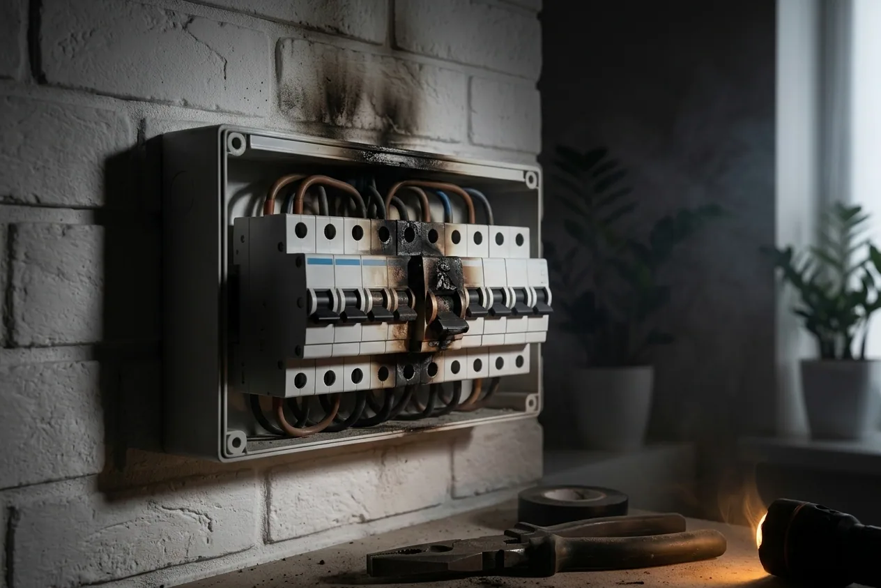 SOS électricien 24h/24 et 7j/7 à Cholet — avant (chantier 7)